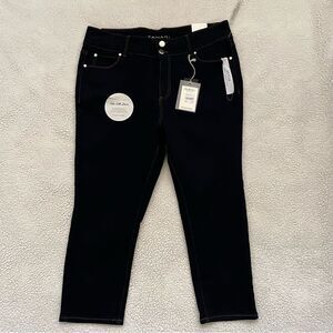 Tahari Night Sky Wash Alicia Double Button Capri Pants Women’s Sz 18W